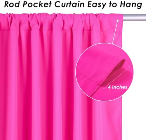 Fuchsia Backdrop Curtains 30ftx10ft Birthday Polyester Photo Drapes - Image 5