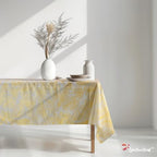 Gold Leaves 6 pcs Disposable Tablecloth – Premium Elegant Plastic Rectangle Table Covers for Birthday Retirement Shower Anniversary Party Wedding – White and Gold – 54 x 108 in - Image 4