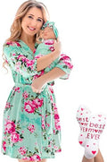 Mommy and Me Robe and Swaddle Set | Maternity Robe Matching Baby Girl, Boy by ECOBABYMadeWithLove