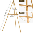 VISWIN Upgraded 63" Gold Wooden Easel Stand for Sign, Tripod Easel for Wedding Sign Stand, Welcome Board, Poster, Picture, Canvas Art Easel Floor with Tray for Display & Painting - Image 4