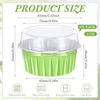 200 Pack Aluminum Cupcake Liners with Lids,Green,Plain - Image 4
