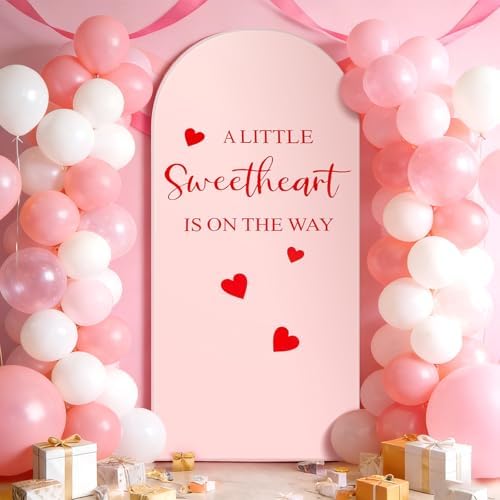 Hunnmingre a Little Sweetheart is on the Way Arch Backdrop Cover Decor - Image 5