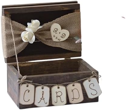 Rustic Wedding Card Box Shabby Chic Card Holder Bridal Shower Decor Burlap Wedding Keepsake Trunk by Handmade
