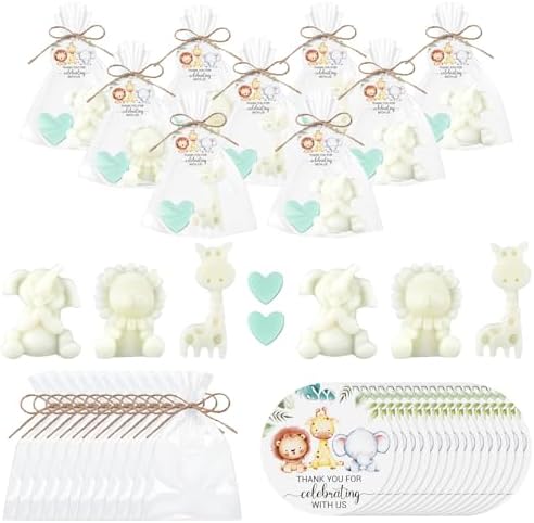 Demissle 40 Sets Safari Animal Baby Shower Soaps Favors for Guests,Green by Demissle