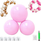 Reusable Inflatable Balloon Garland Arch Kit, 3/7 PCS Linked Pvc Balloons with Elastic Bands & Leak-proof Nozzle, Party Decoration for Birthdays, Weddings & Valentine's Day (7 Balls,Light Pink) by Unknown