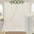 60ftx10ft Wrinkle Free Ivory Backdrop Curtains for Parties, Silky Polyester Photo Backdrop Drapes 12 Panels 5x10ft Back Drop Cloth for Wedding Birthday Baby Shower Photography Background by ENJOYYOURPARTY