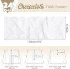 24 Pack White Table Runner 10Ft Cheesecloth Table Runner Rustic Gauze Table Runners Romantic Long Sheer Fabric Cheese Cloth Table Runners for Wedding Party Bridal Baby Shower - Image 2