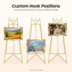 2pcs Wedding Welcome Sign Holder Portable Easel Display Stand for Poster Gold Metal Party Sign Stand Background Decor Tall Floor Easel Frame for Photo Reception Board Birthday Baby Bridal Shower Graduation (44.5''H) - Image 4