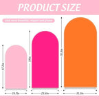 FYSUIMU 3 Pcs Pink Orange Arch Backdrop Covers Stretchy Spandex Arch Stand Fabric Cover for Wedding Birthday Baby Bridal Shower Anniversary Ceremony Party Decoration (4ft/5ft/6ft) - Image 2