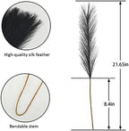 obbsie 150PCS Black Faux Pampas Grass Decor, 21.6" Fluffy Vase Filler - Image 5