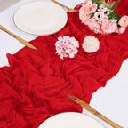 Red Cheesecloth Table Runners 10FT Runner for Events Table Decor - Image 2