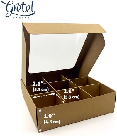 20-Ct Kraft Treat Boxes, 6.5x6.5x1.9in, Window & Dividers - Image 6