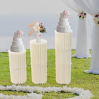7Pcs Foldable Paper Column Display Stands, Round Cylinder Wedding Flower Stands with Honeycomb Structure for Birthday Party, Baby Shower Decor, Holds up to 55lbs - Easy Storage & Reusable - Image 4