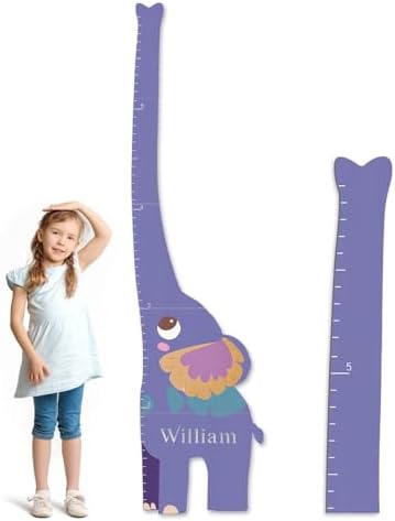 Personalized Toddler Height Wall Chart, Custom Name Wood Growth by Woodemon
