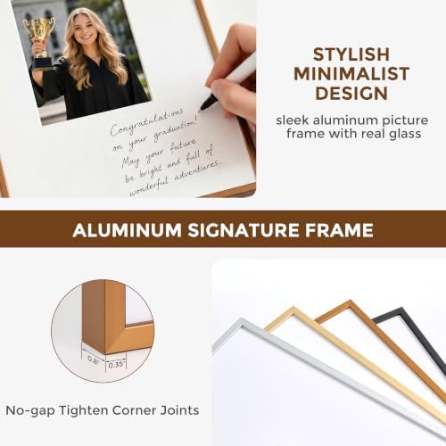 Signature Picture Frame 20x26, Aluminum Signable Frame with Glass, Bronze - Image 3