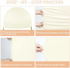 Spandex Arch Cover Ivory Wedding Arch Backdrop Covers 7.2FT Chiara Arch Stand Cover Arches Covers Stretchy Backdrops Fabric Covers for Happy Birthday Baby Shower Graduation Party Decor - Image 4