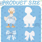 Novabright 2 Pcs Silly Goose Cutout Party Decoration 39.4'' 1st Birthday Silly Goose Cardboard Cut Out Sign 19.69'' Adhesive Bow Cutout Photo Prop Backdrop Standup for Birthday Baby Shower (Blue) - Image 2