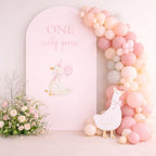 Arch Backdrop Cover One Silly Goose Baby Shower Girl Pink 1st Birthday Party Decors Spandex Stretchy Arch Stand Cover Plaids Cartoon Banquet Props (7.2FT,Pink) - Image 3