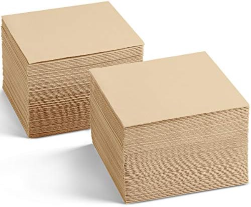 Disposable Linen-Feel Caramel Napkins, 6.5" x 6.5" Paper Napkins For Wedding, Party, Dinner Or Holiday (100 Pack) by SERVIETTO