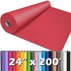 PerkHomy 24" x 2,400" (200') Red Kraft Paper Roll for Craft Bulletin Board Paper Art Table Covering Crafting Gift Wrapping Bouquet Packing Parcel 80GSM 55LB (Red, 24" x 200') by PerkHomy