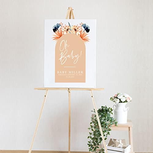 Andaz Press Custom Large Baby Shower Welcome Sign, 16" x 20", Neutral Boho Arch Personalized Canvas Welcome Sign, Signage Gender-Neutral Canvas Sign for Baby Sprinkle, Fall Baby Shower Decorations - Image 2