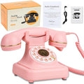 Audio Guest Book Wedding Phone, Vintage Voice Message Recorder Telephone with Premium Gift Box for Special Events,Bridal Shower,Birthday Party,Baby Shower,Anniversary (Pink) by ROOMEDAL