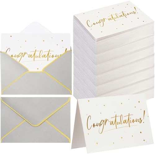 100 Pack Congratulations Cards with Envelopes All Occasion, Gray by Dinifee