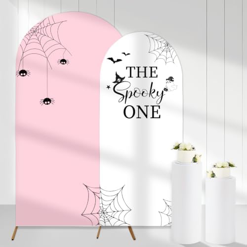 Serencatcher Halloween Spooky One Birthday Arch Covers Pink 7.2FT 6FT 2Pcs by Serencatcher
