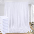 50ftx8ft White Wrinkle Free Backdrop Curtains for Parties, 10 Panels 5×8ft Silky Soft Polyester Wedding Drapes for Backdrop Decor Birthday Party Baby Shower Photo Photography Background Curtain by ENJOYYOURPARTY