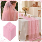 50 Pack Pink Pearls Bows Chair Sashes Ribbons Wedding Decor 7 x 108 in - Image 7