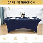 6-Pack 6ft Spandex Table Covers for Rectangle Standard Folding Tables - Wrinkle Resistant Stretch Tablecloths - Ultimate Fitted Table Protector for Parties, Trade Shows, Wedding - Image 6