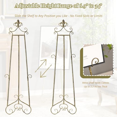 60” H Vintage Easel Stand for Sign Metal Adjustable - Image 5