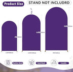 7.2FT Purple Arch Backdrop Cover - Polyester Fitted Wedding Arch Stand Covers Round Top Chiara Arch Backdrop Cover for Birthday Party Banquet Photo Background Decoration - Image 4
