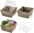 Dandat 2 Set 8 Inch Wooden Flower Box Rustic Table Centerpieces,Brown by Dandat