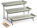 LAUCHUH 3 Tier Serving Trays for Party, Porcelain Dessert Party Display Set by LAUCHUH