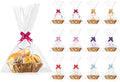 Jetec 12 Pcs Empty Gift Baskets Woven with Bows and Clear Bags,Beige by Jetec
