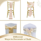 MDS® Pack of 100 Satin Chair Sashes for Wedding & Events – Cream - Image 4