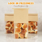 100 Pcs Bakery Bags with Window, 5.1"x3.9"x11" Cookie Packaging with Seal - Image 6