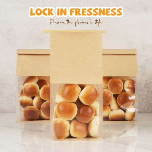 100 Pcs Bakery Bags with Window, 5.1"x3.9"x11" Cookie Packaging with Seal - Image 6