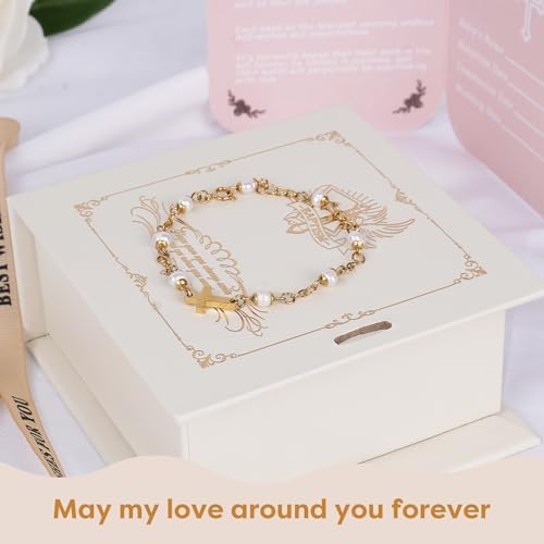 Baby Baptism Bracelet with Cross - Baptism Gifts for Girl - Image 6