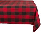 DII Buffalo Check Collection, Classic Farmhouse Tablecloth, 60 x 120, Red & Black by DII