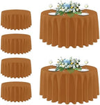 sancua Thanksgiving Round Tablecloth 108 Inch, 6 Pack Light Brown Bronze by sancua