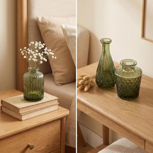 Mini Bud Vases Centerpieces for Tables,Clear Bud Vases for Flowers,Small Flower Vases Suitable for Birthday Party,Anniversary,Wedding Reception,Baby Shower (GradGreen, 12PCS) - Image 7