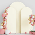 Wokceer Ivory Arch Backdrop Covers Stretchy Backdrop 7.2FT, 6FT, 6FT by Wokceer