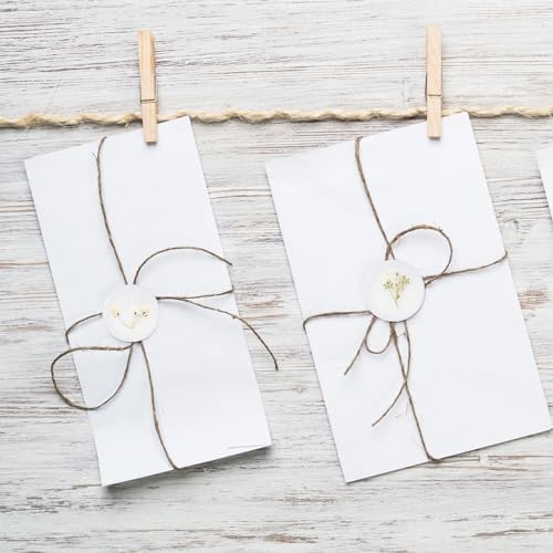 Qilery 200 Pcs Baby's Breath Wax Seal Stickers, Dry Floral Envelope Stamp - Image 5