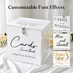 OASF&QPPTY Custom Wedding Card Box with Lock, Elegant Personalized Wedding Card Box for Reception, Graduation, Baby Shower - Secure PVC Money Box for Cards and Well Wishes, Elegant Party Table Decor - Image 4