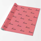 MyPupSocks Custom Name Wrapping Paper, Name Dark Pink Personalized Logo Gift Wrap Paper Funny Wrapping Paper Roll 58x23 for Boys Girls Kids Birthday Christmas Anniversary 5 Rolls - Image 2