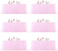 Pink Table Cloths for Parties Light Pink Tulle Tablecloth Rectangle, Pink Tulle Table Skirt Rectangle Table 6ft Fitted Table Covers Stretch Elastic Banquet Party Baby Shower Wedding Table Cloth 6 Foot by HBBMAGIC