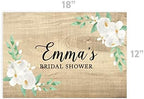 Andaz Press Custom Personalized Disposable Paper Placemats, 12 x 18 Inch, Set of 25, Custom Bridal Shower White and Wood Floral, Tableware, Dining, Tabletop, Table Setting for Bridal Shower - Image 3