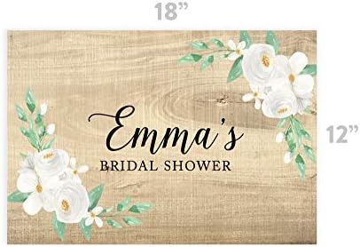 Andaz Press Custom Personalized Disposable Paper Placemats, 12 x 18 Inch, Set of 25, Custom Bridal Shower White and Wood Floral, Tableware, Dining, Tabletop, Table Setting for Bridal Shower - Image 3